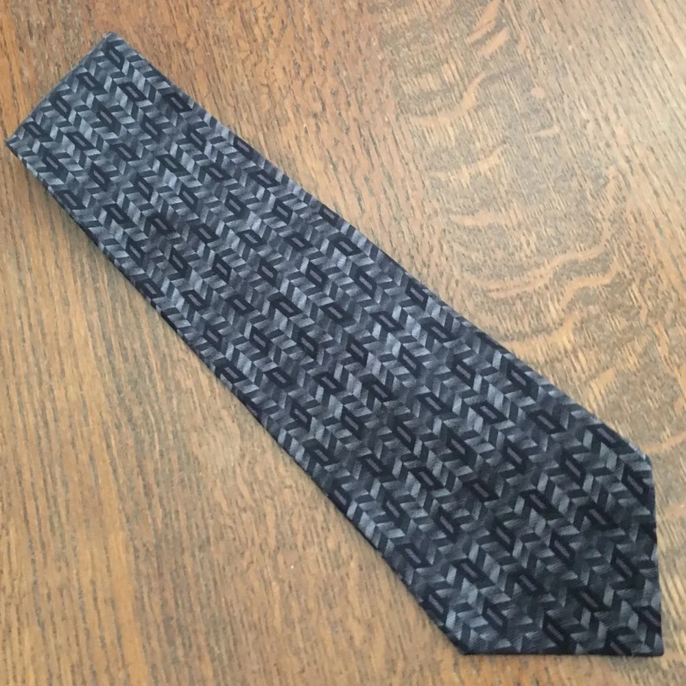 Gray & Purple Silk Neck Tie